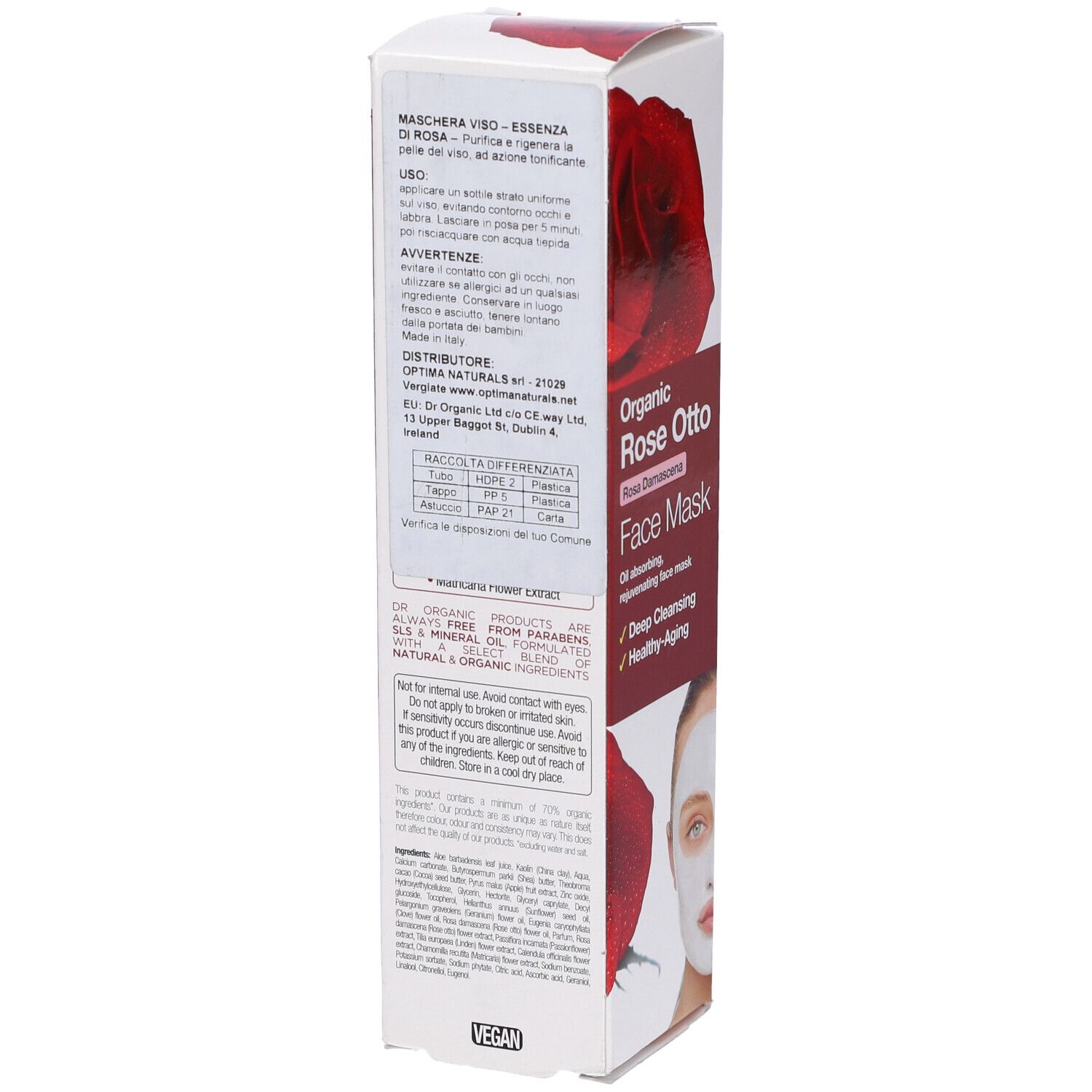 Dr Organic Rose Otto Rosa Face Mask Maschera Viso 125 Ml