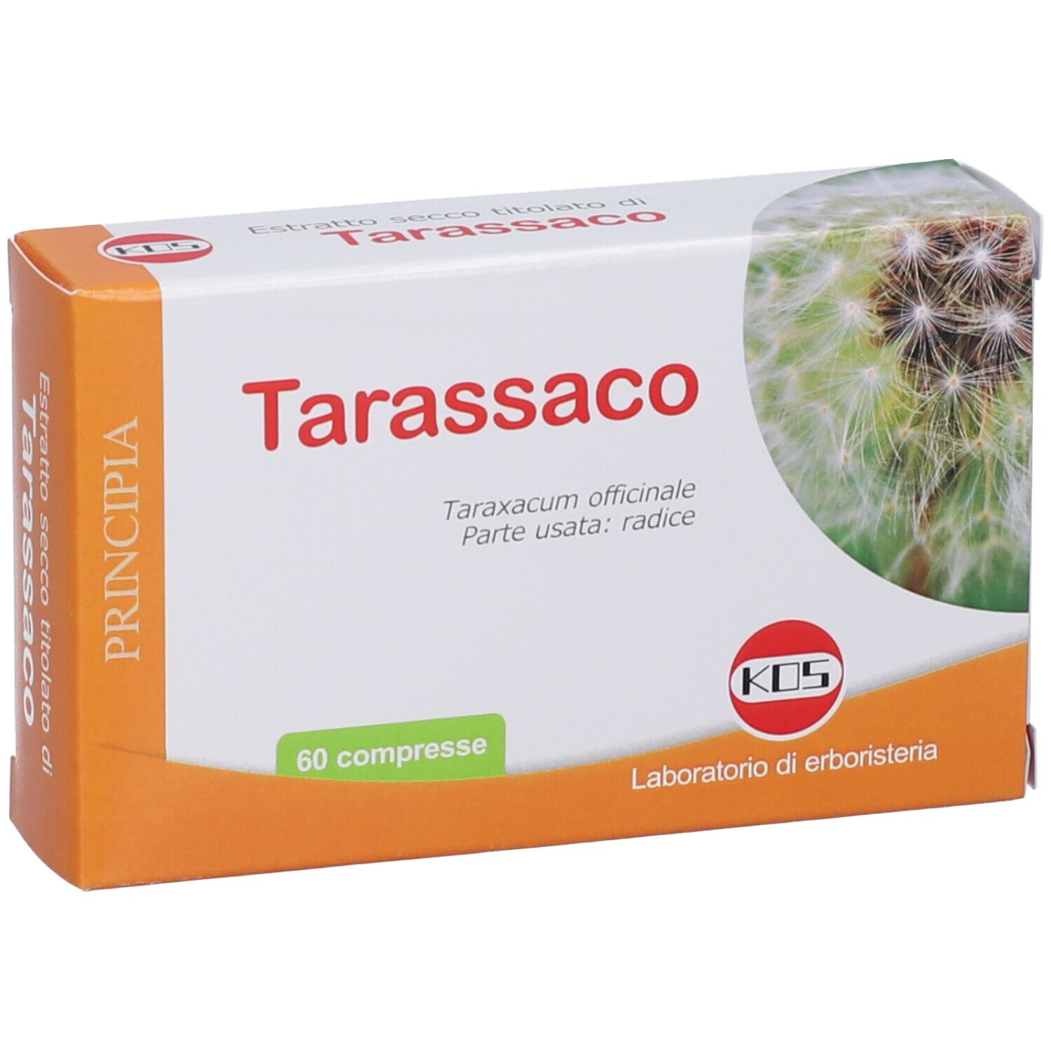 KOS Tarassaco Estratto Secco Compresse: Confezione con 60 compresse, Taraxacum officinale, KOS Laboratorio di erboristeria.