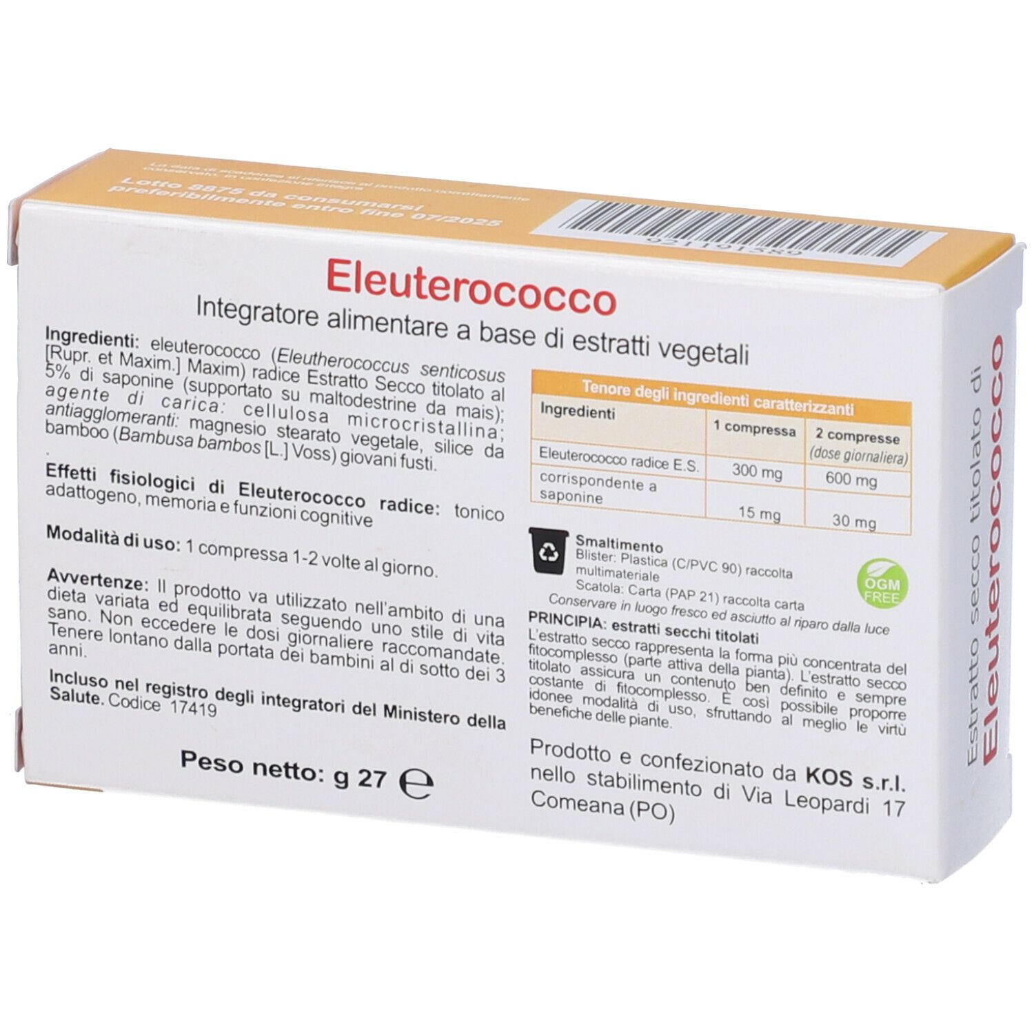 KOS Eleuterococco Compresse