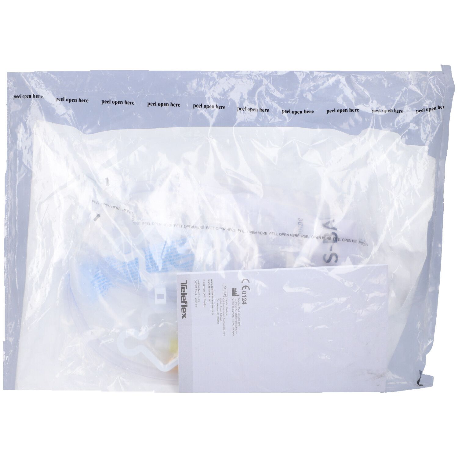 Confezione con prodotto. Scritta: Teleflex. Contiene tubi e accessori. Con etichetta.