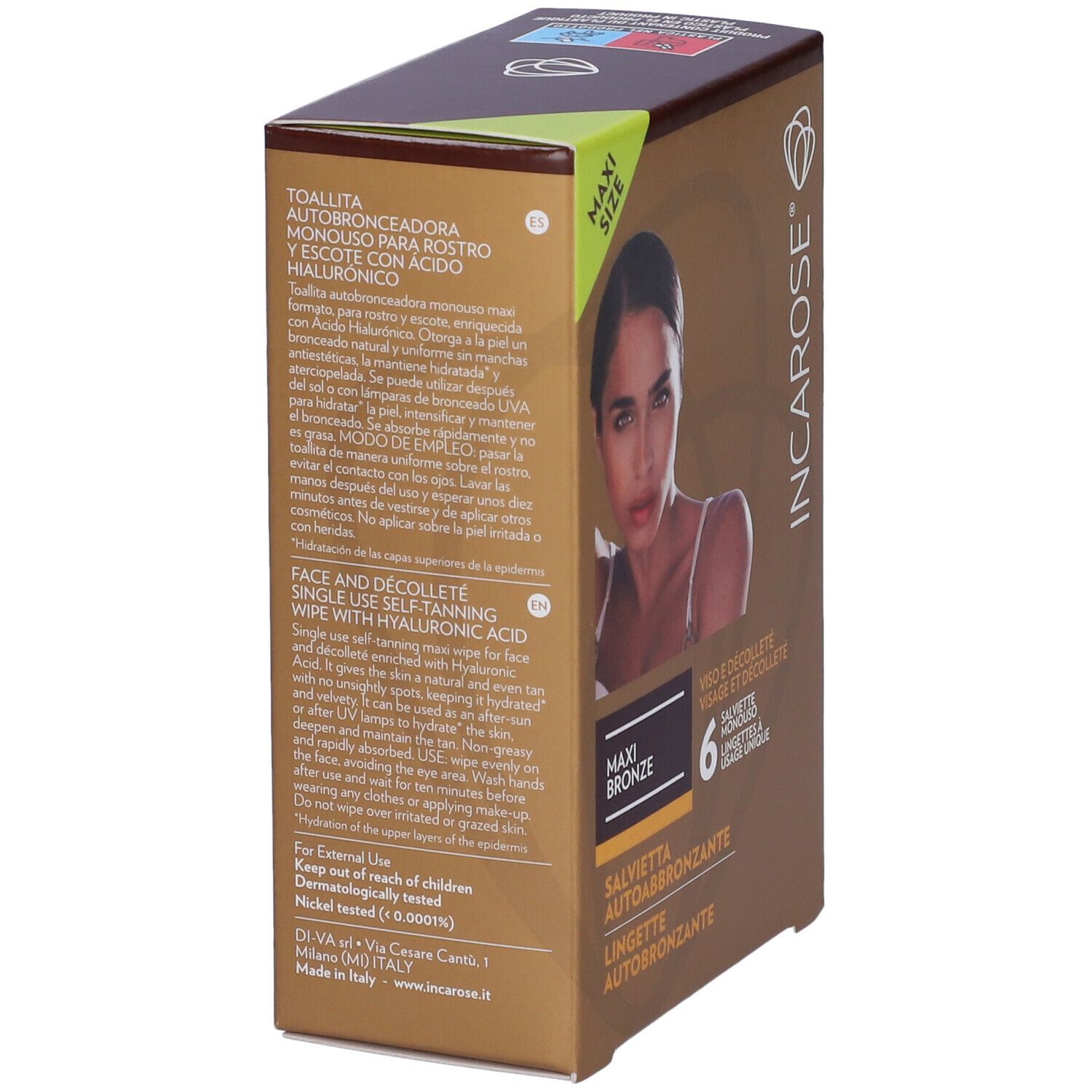 INCAROSE® Maxi Bronze 6 Salviette Viso/dec. Veg. Stam.