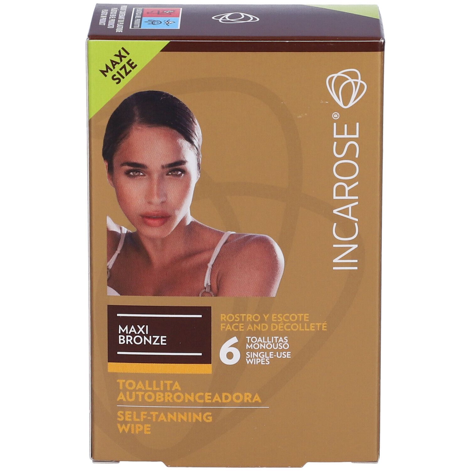 INCAROSE® Maxi Bronze 6 Salviette Viso/dec. Veg. Stam.