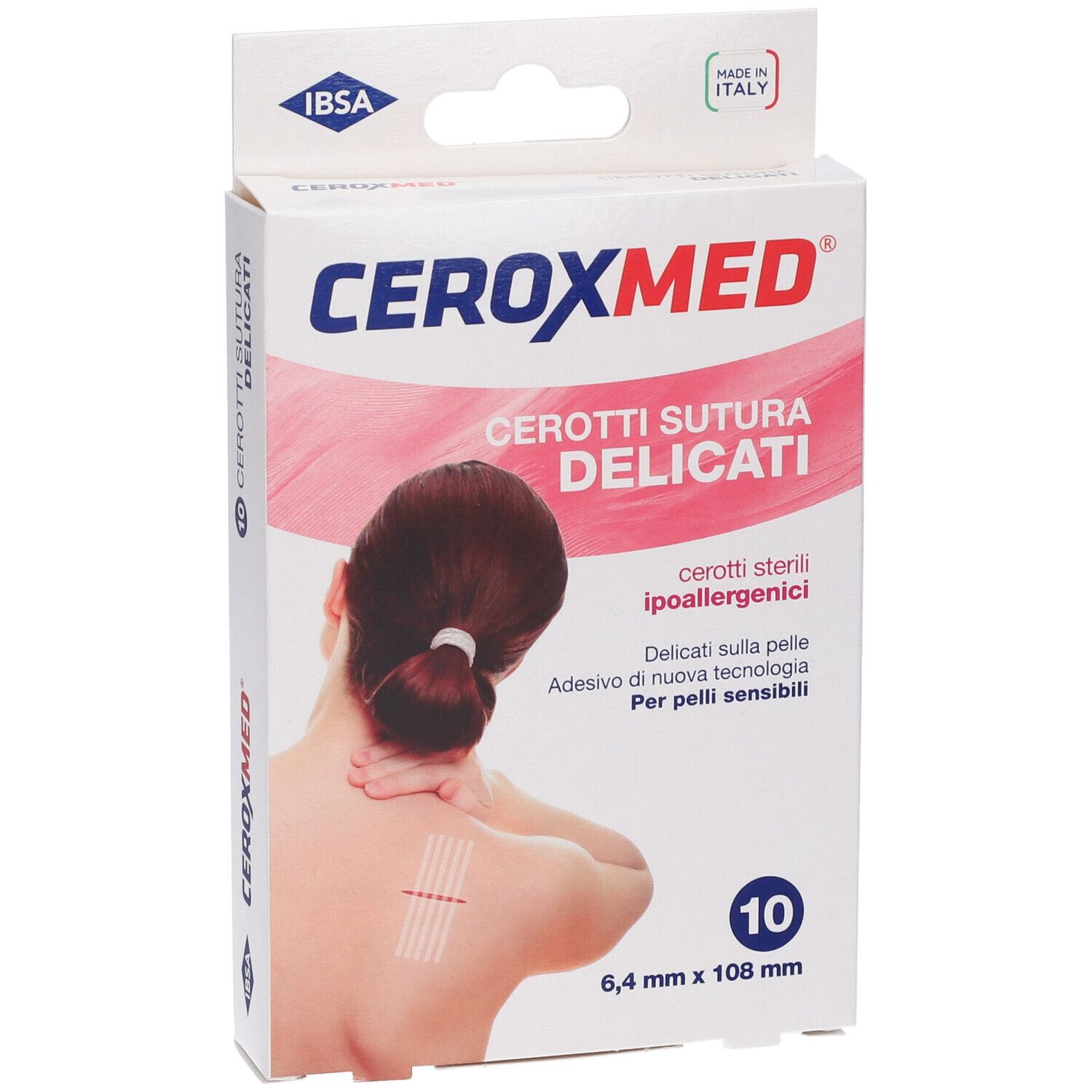 Fronte della confezione con logo Ceroxmed e immagine di una vista posteriore.