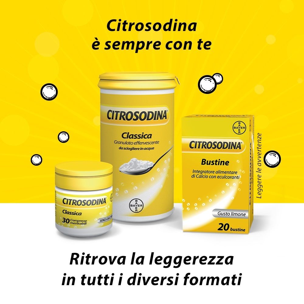 Citrosodina Effervescente Digestivo con Calcio Bustine Limone