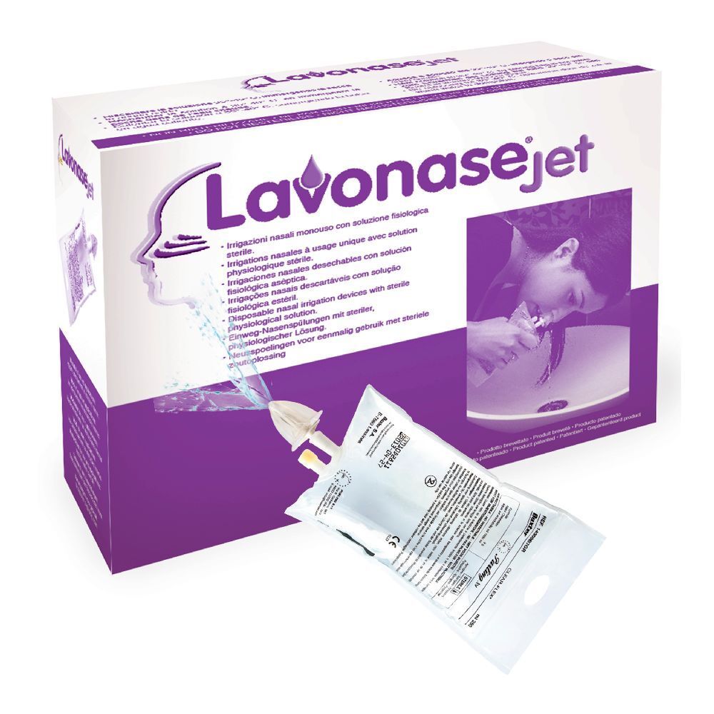 LavonaseJet Irrigazione Nasale 6 Sacche di Soluzione da 250ml con Dispositivo