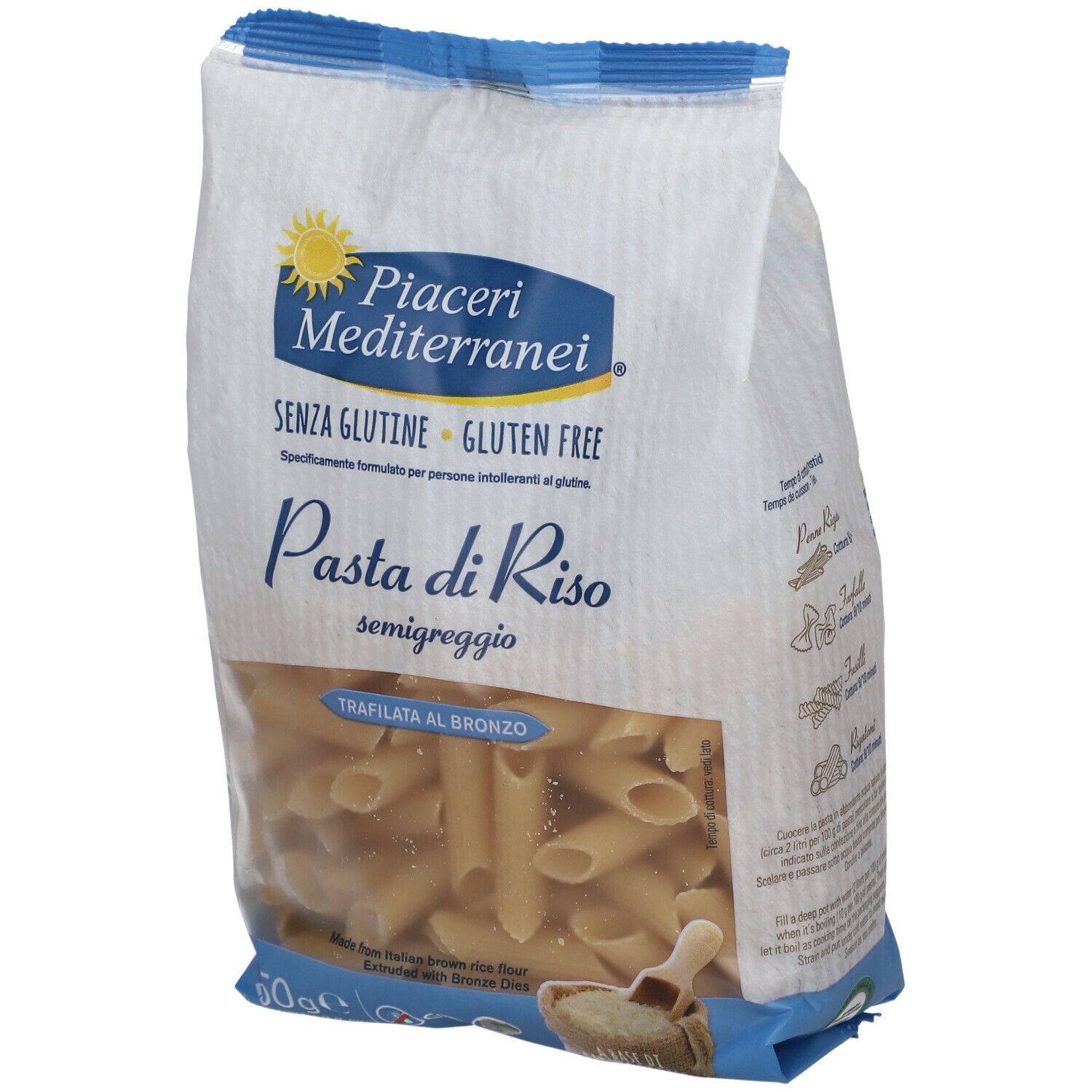 Piaceri Mediterranei® Pasta di Riso Semigreggio Penne Rigate 250 g