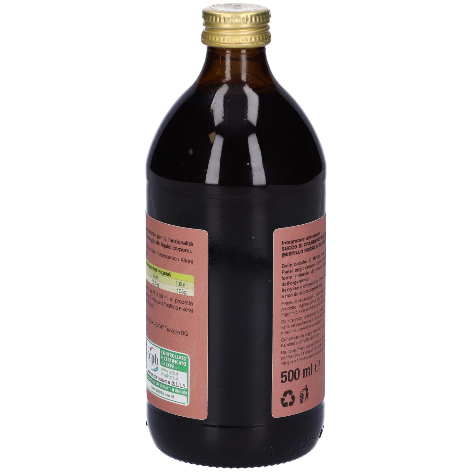 Berrysan Puro Succo Cranberry 500 Ml