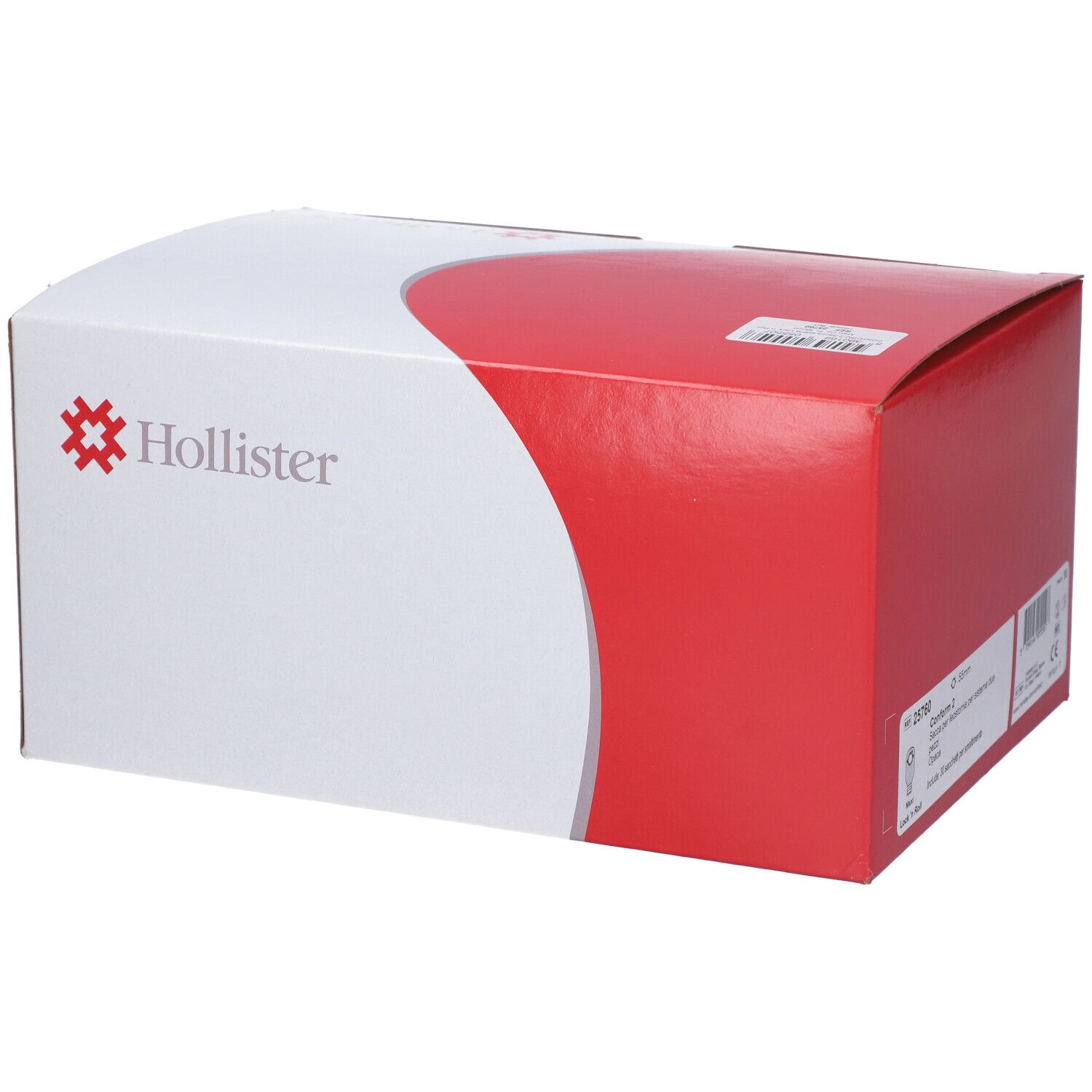 Confezione bianca e rossa. "Hollister" con logo visibile. Forma rettangolare.