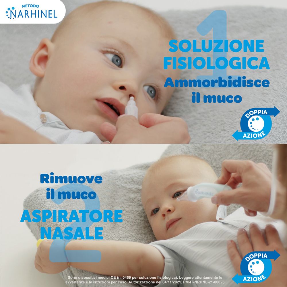Narhinel Aspiratore Nasale Soft Neonati Bambini + 2 Ricambi Soft 1 pz