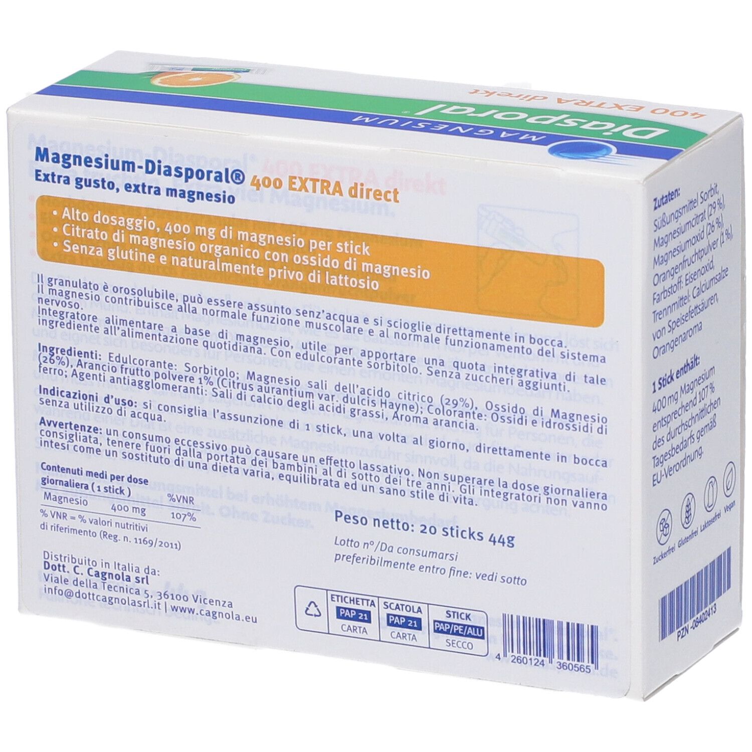 Magnesio Diasporal 400 Mg Direk Orosolubile