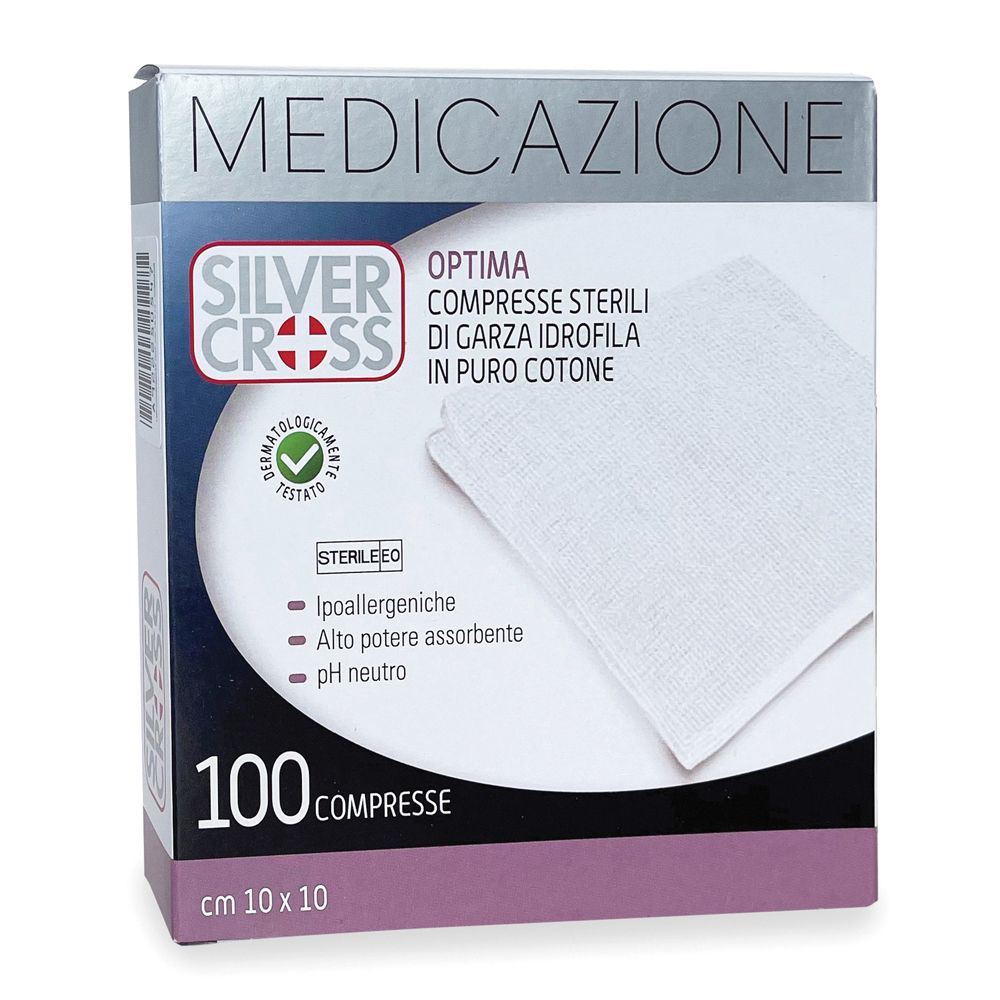 Garza Silvercross Cotone 10X10Cm 100 Pezzi