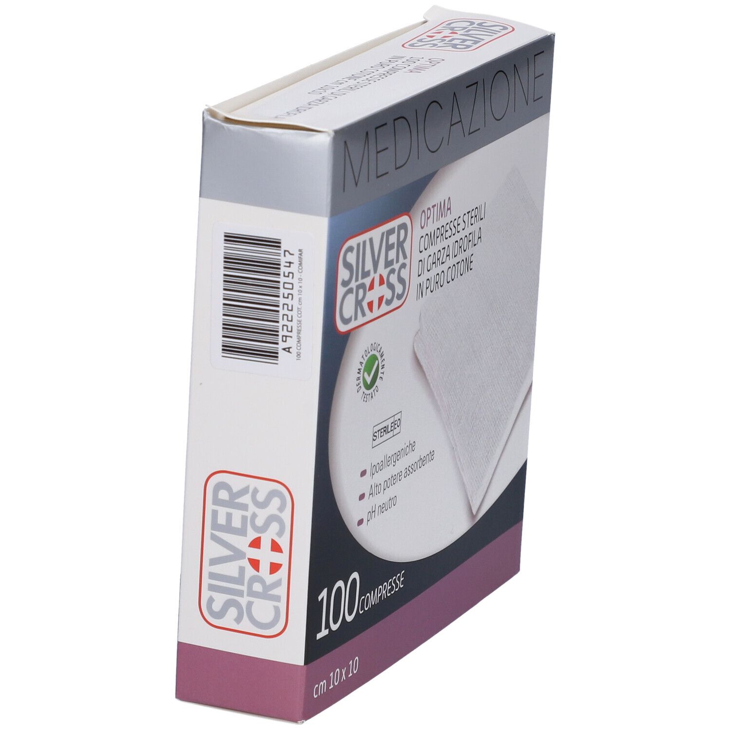 Garza Silvercross Cotone 10X10Cm 100 Pezzi
