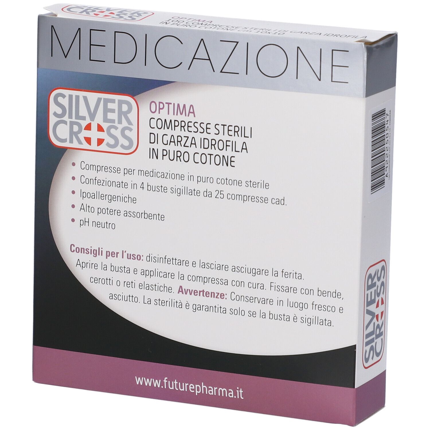 Garza Silvercross Cotone 10X10Cm 100 Pezzi
