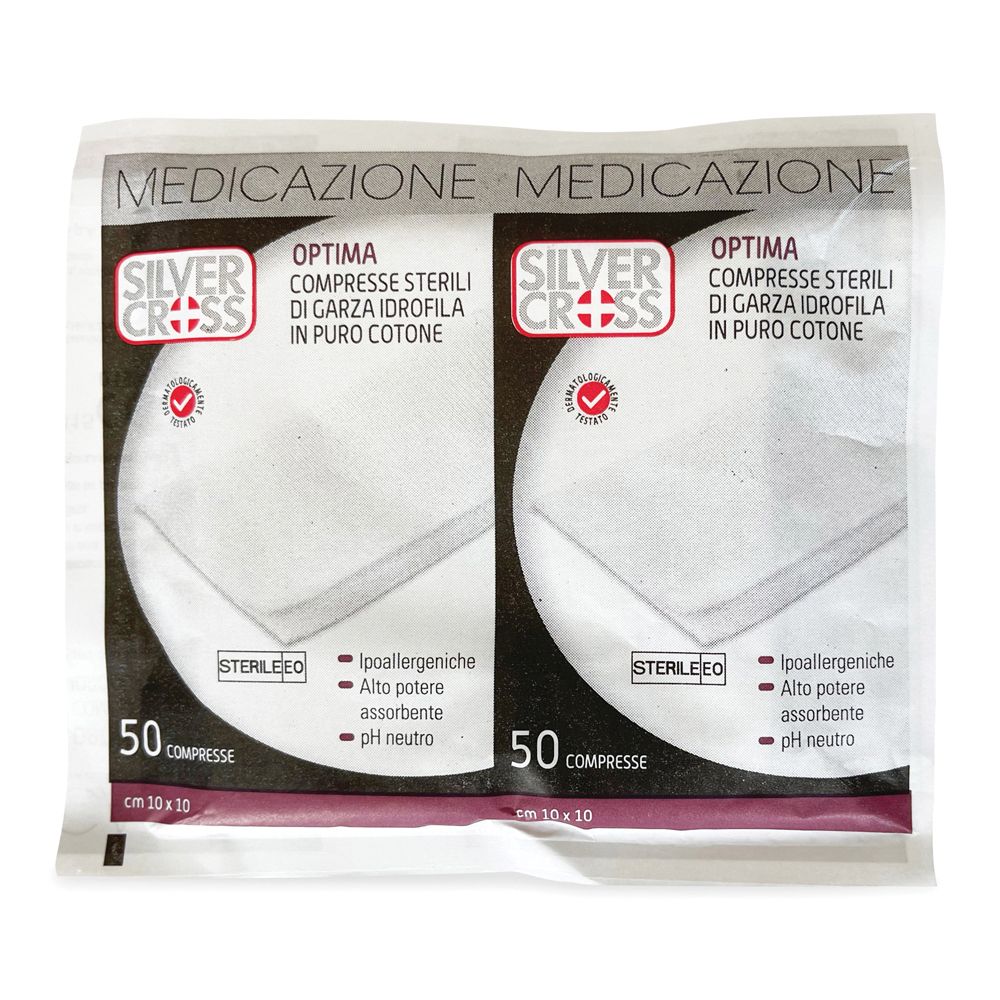 Garza Silvercross Cotone 10X10Cm 50 Pezzi