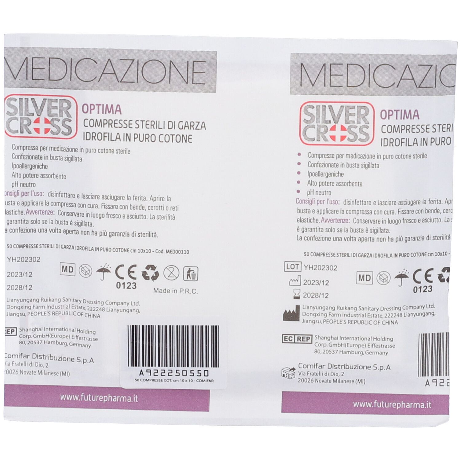 Garza Silvercross Cotone 10X10Cm 50 Pezzi