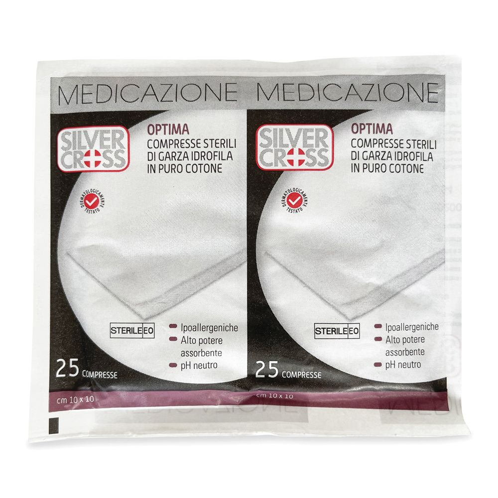 Garza Silvercross Cotone 10X10Cm 25 Pezzi