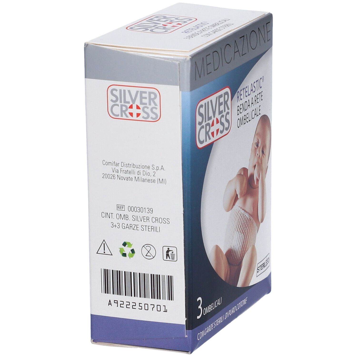 Silvercross Retelastic Medicazione Ombelicale 3 Pezzi