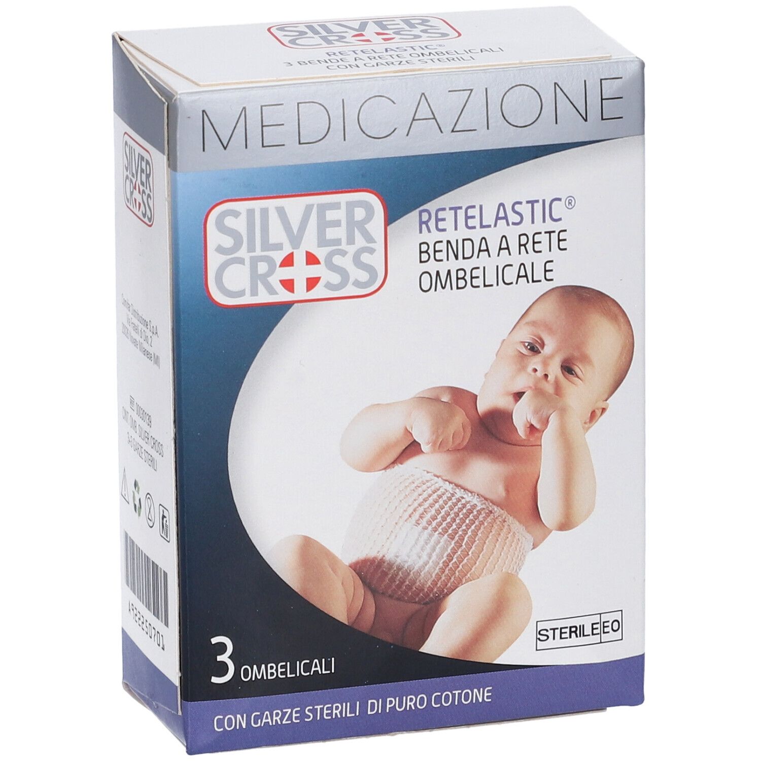 Silvercross Retelastic Medicazione Ombelicale 3 Pezzi
