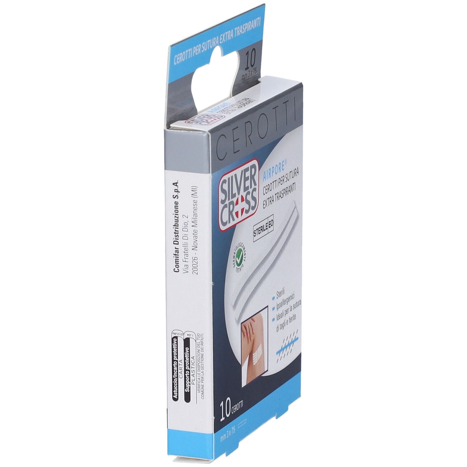 Cerotto Silvercross Sut Airpore 3X75Mm 10 Pezzi