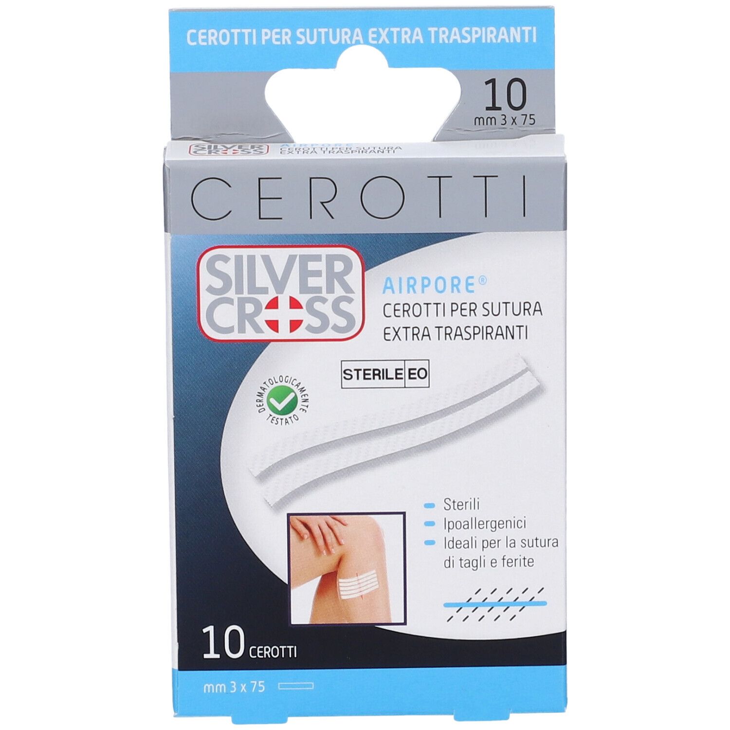 Cerotto Silvercross Sut Airpore 3X75Mm 10 Pezzi