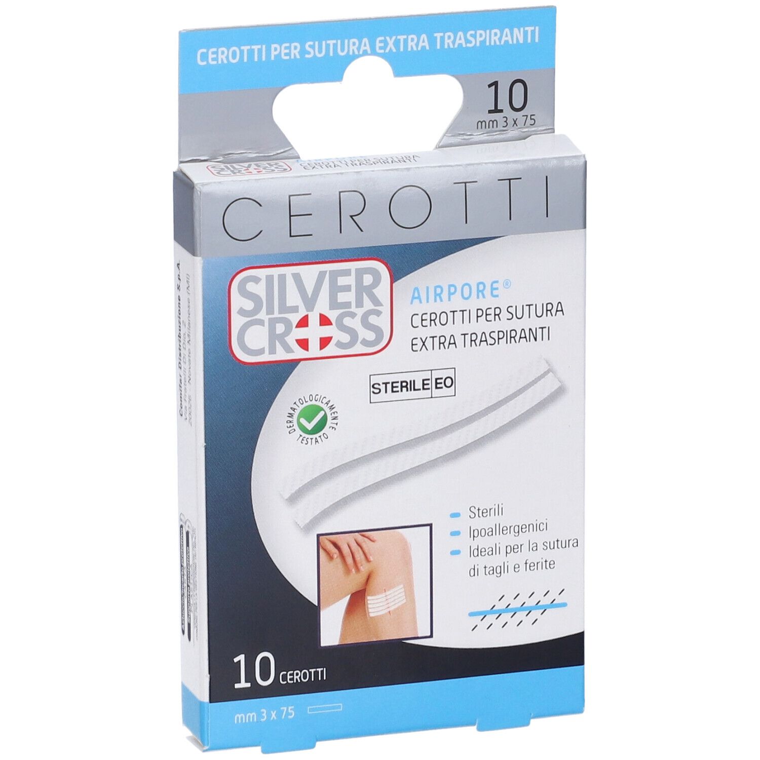 Cerotto Silvercross Sut Airpore 3X75Mm 10 Pezzi