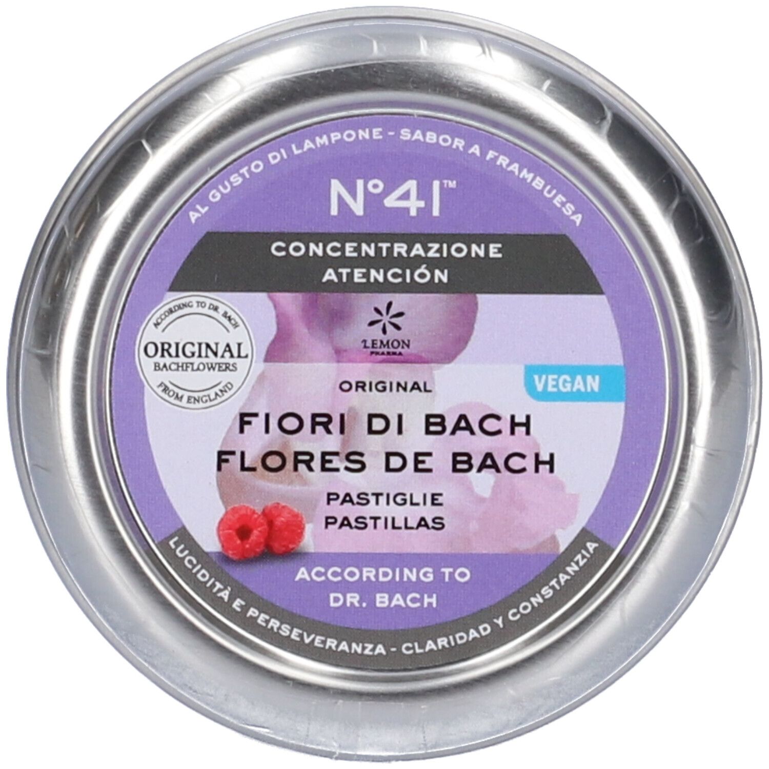 Lemon Pharma Fiori di Bach N°41™ CONCENTRAZIONE Pastiglie Morbide Gusto Lampone