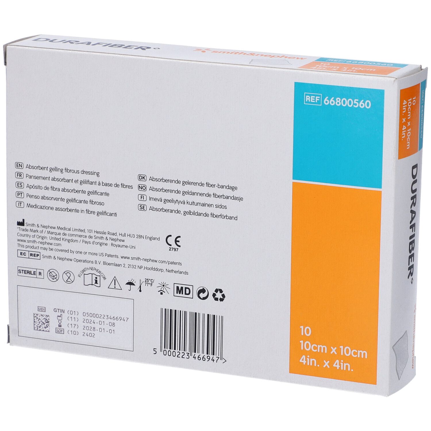 Durafiber Medicazione Assorbente 10cm x 10cm
