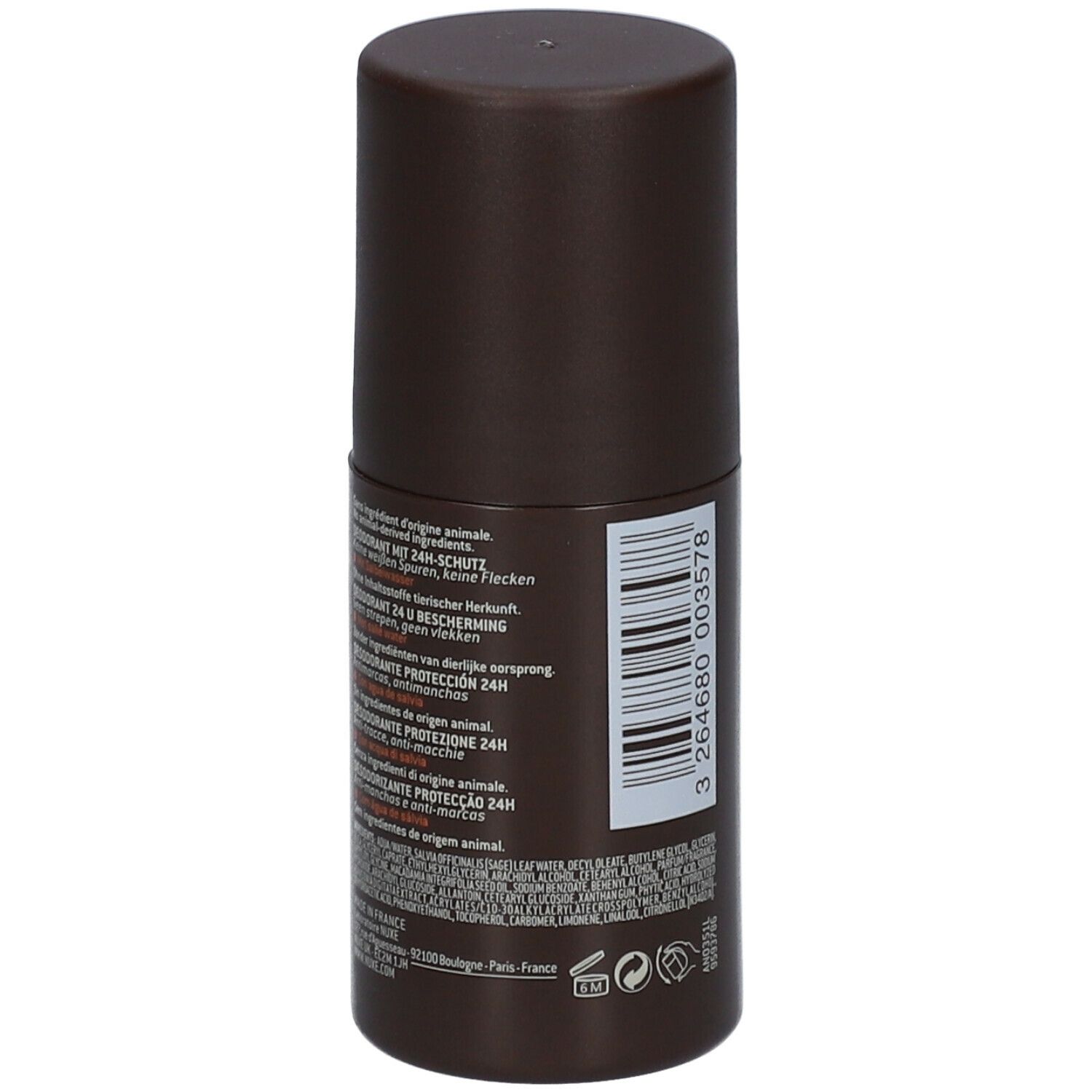 Nuxe Men Deodorante Roll-On Uomo Protezione 24 Ore