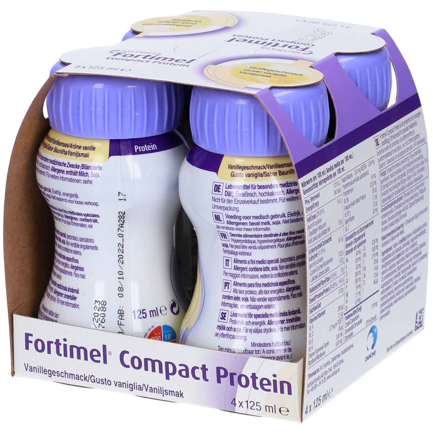 Fortimel Compact Protein Vaniglia 4 Bottiglie Da 125 Ml