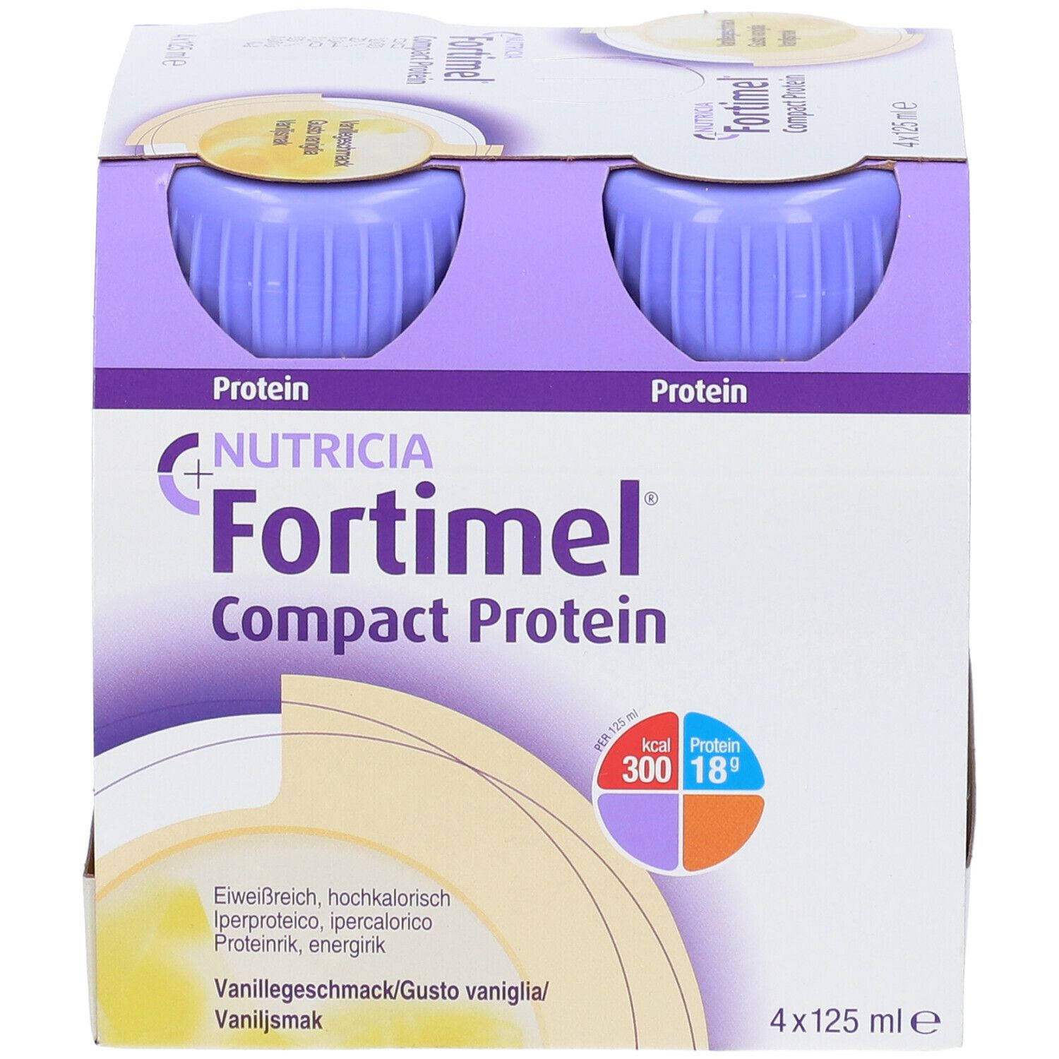 Fortimel Compact Protein Vaniglia 4 Bottiglie Da 125 Ml