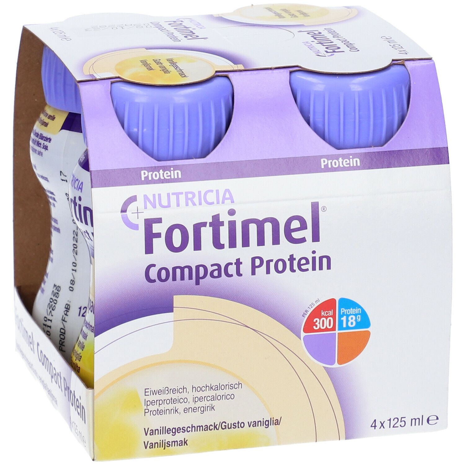 Fortimel Compact Protein Vaniglia 4 Bottiglie Da 125 Ml