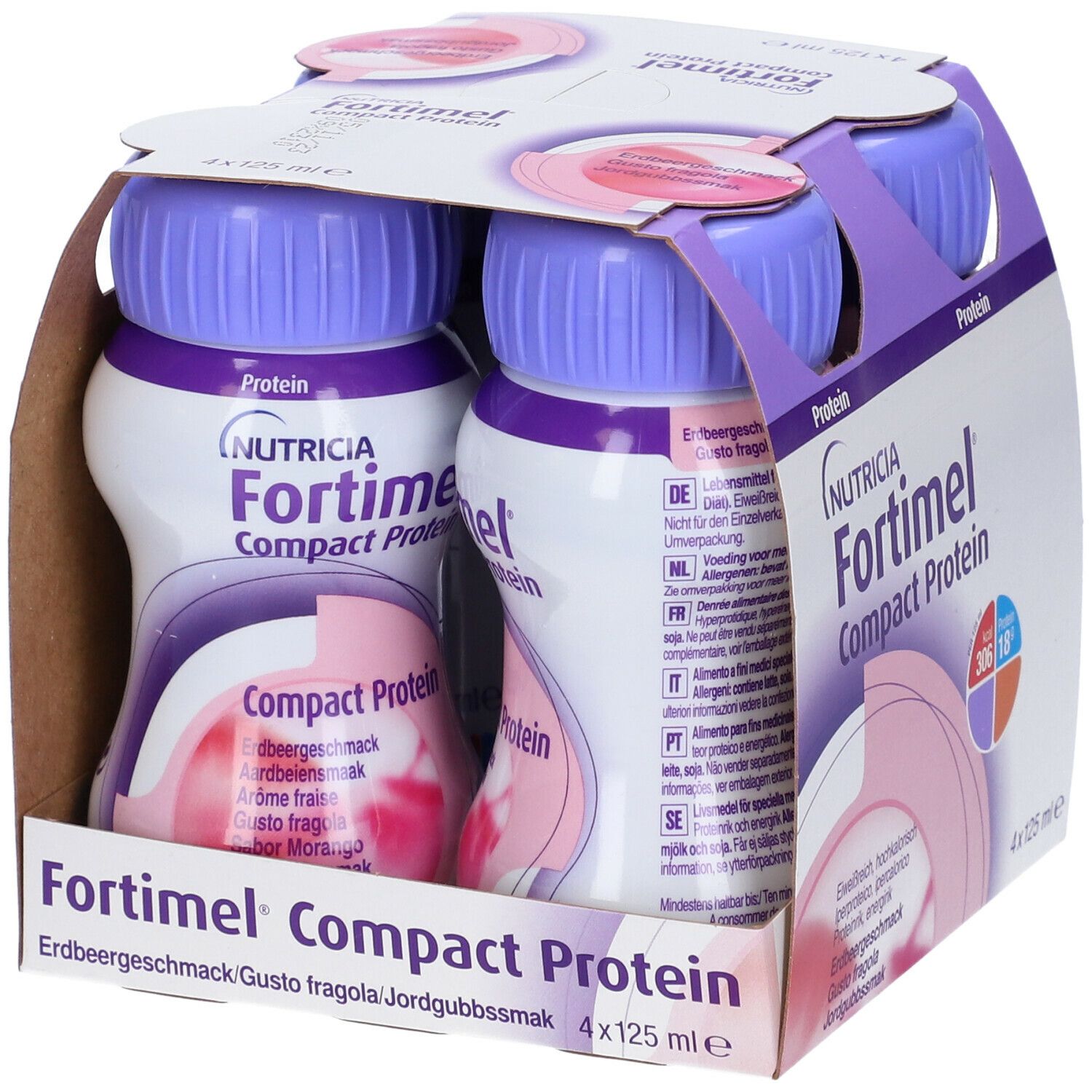 Fortimel Compact Protein Fragola 4 Bottiglie 125 Ml