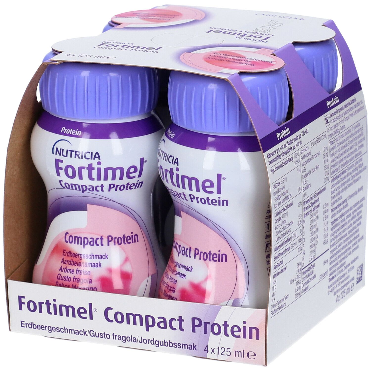 Fortimel Compact Protein Fragola 4 Bottiglie 125 Ml