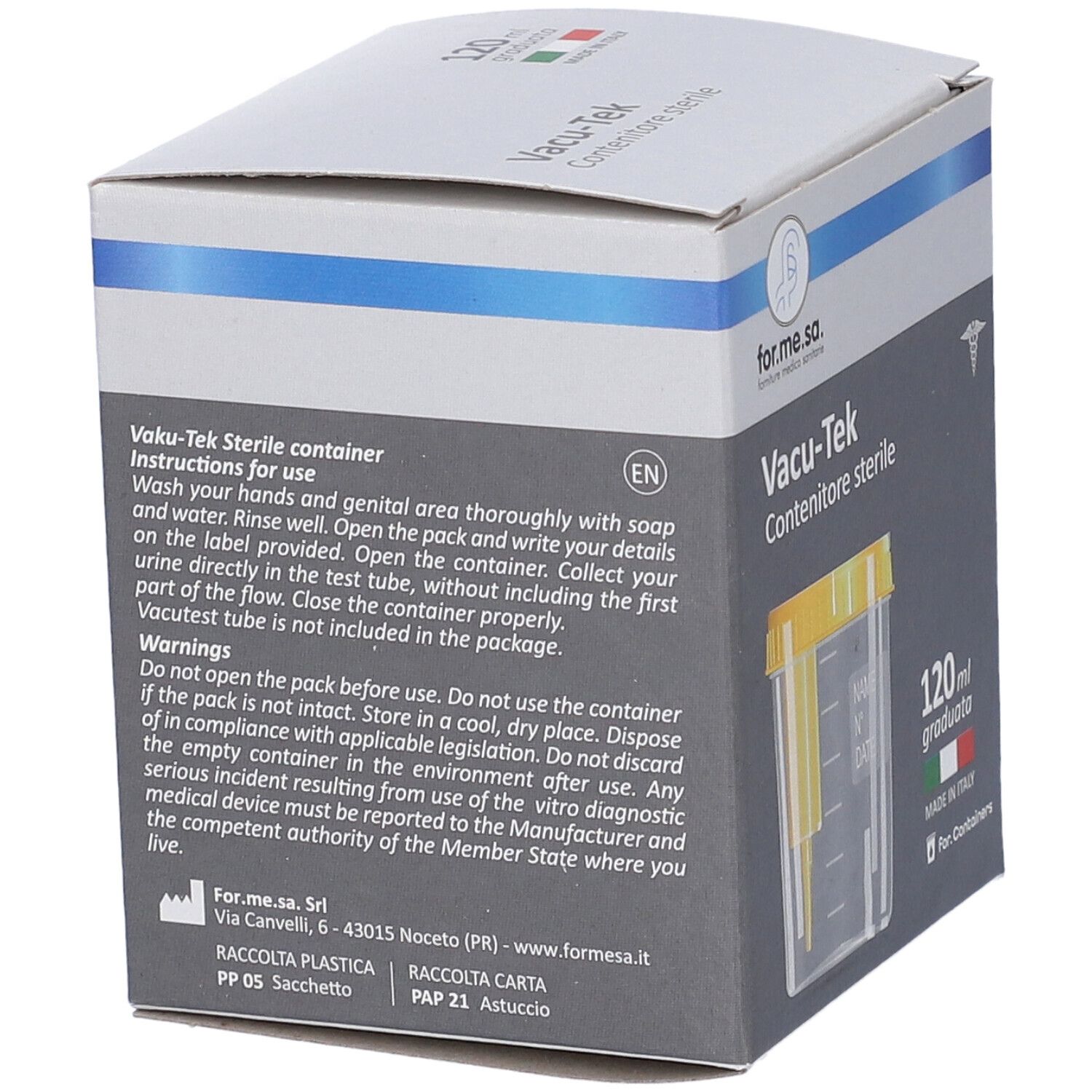 Contenitore per Urine da 120ml con Tappo a Vite
