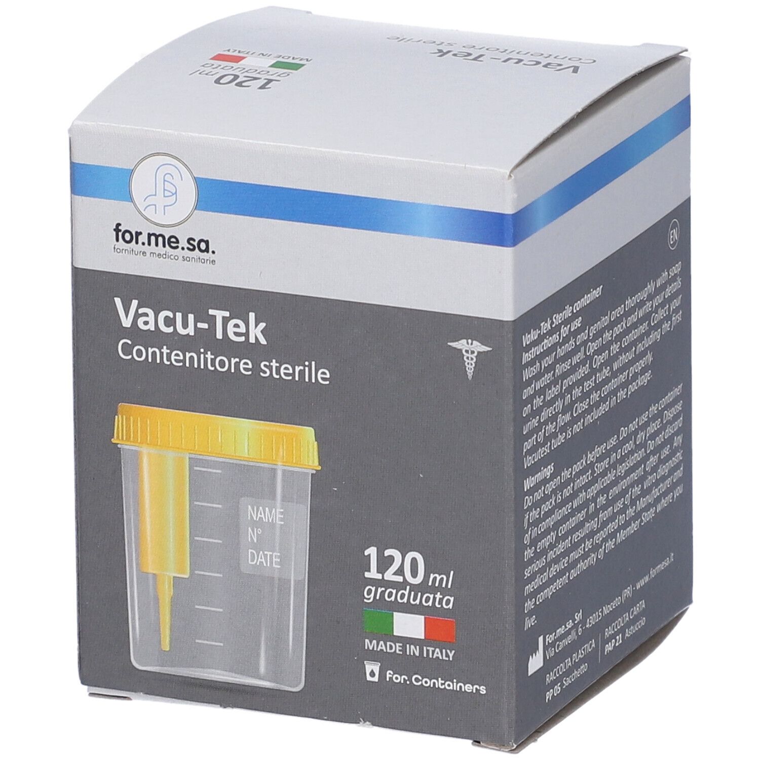 Contenitore per Urine da 120ml con Tappo a Vite