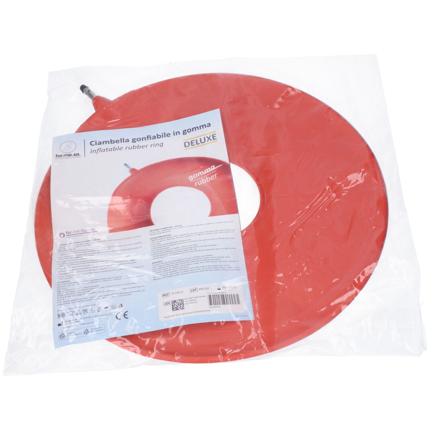 Ciambella Per Invalidi Gonfiabile In Gomma Team Deluxe In Sacchetto Diametro 40 Cm 1 Pezzo
