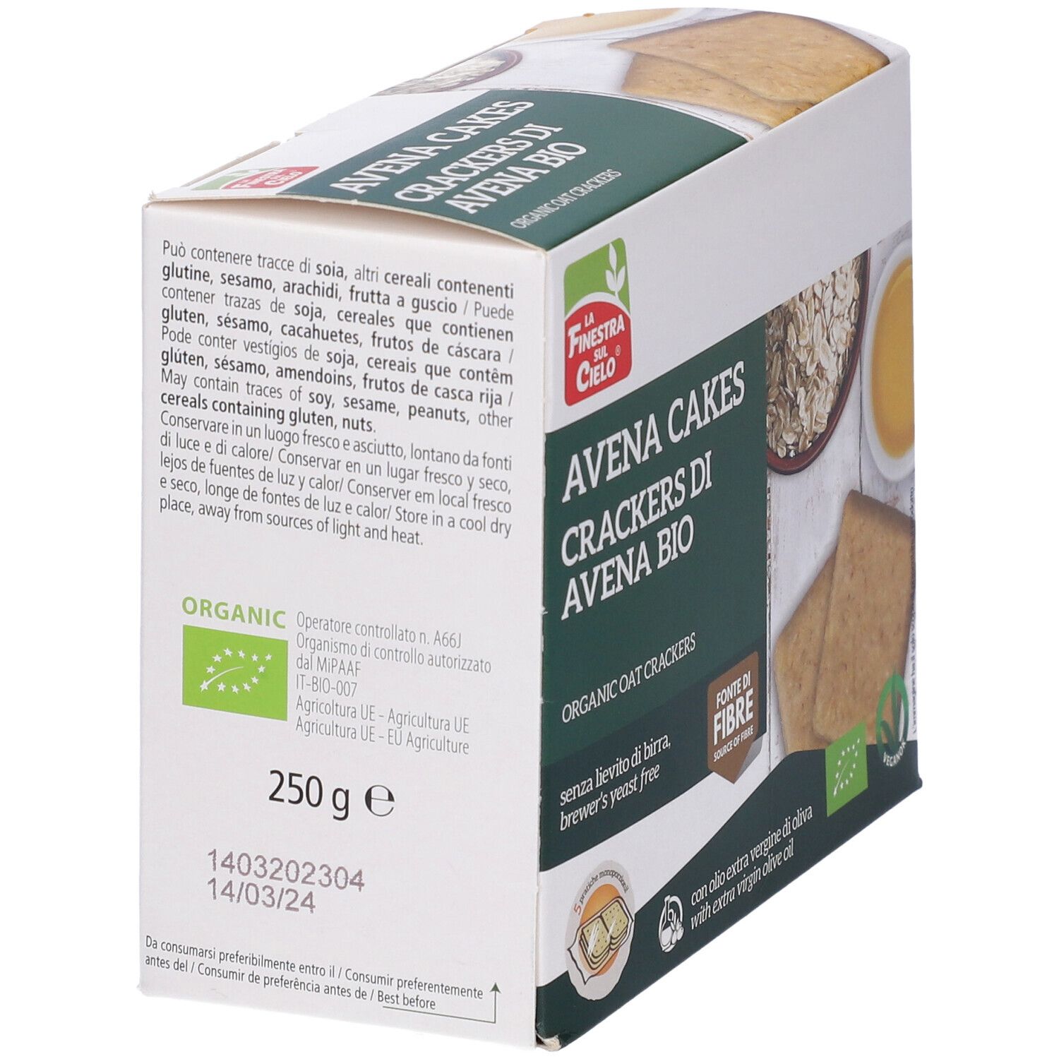 Crackers Avena 250G Bio