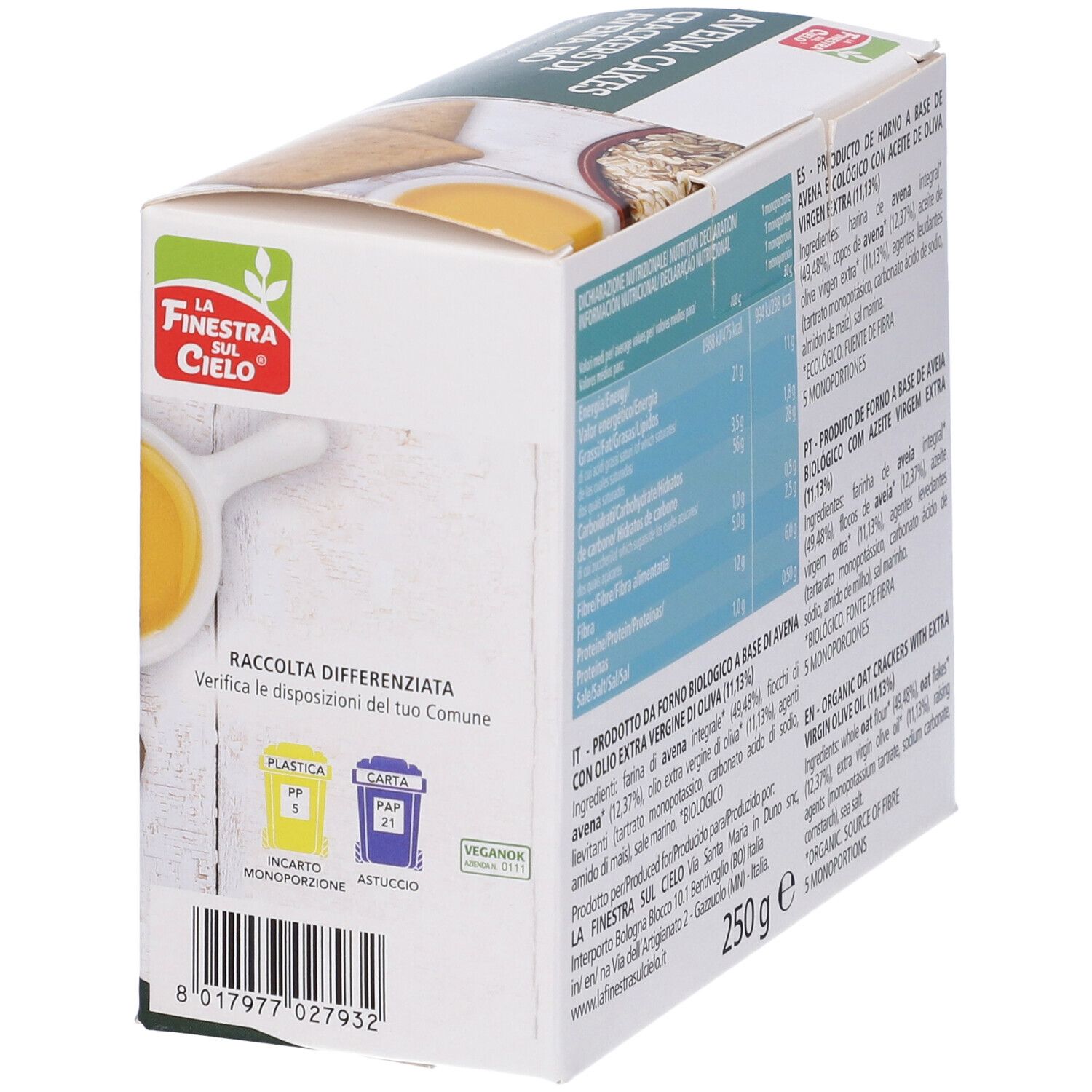Crackers Avena 250G Bio