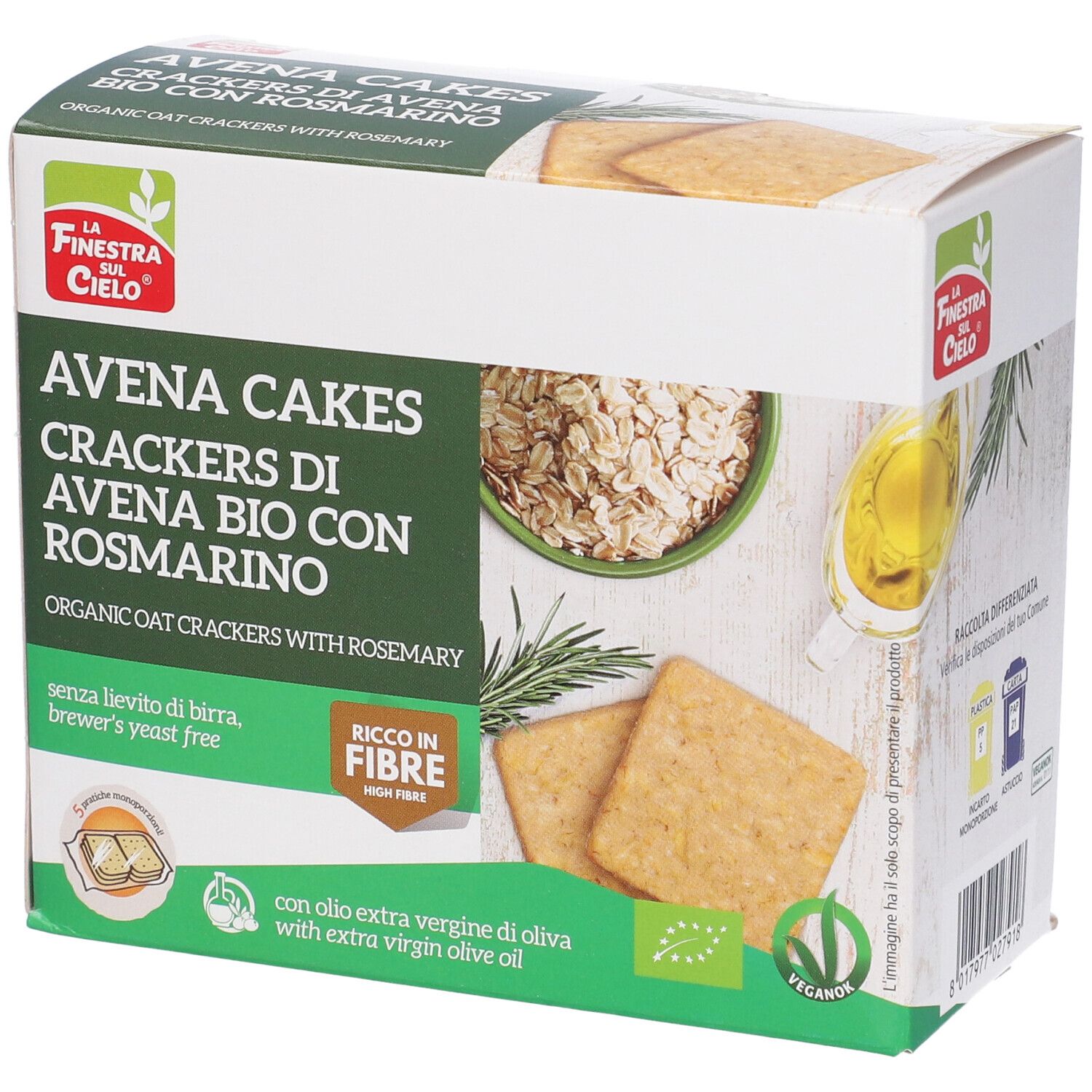 Fsc Avenacakes Crackers Di Avena Con Rosmarino Bio Vegan Senza Lievito Di Birra Con Olio Extravergine Di Oliva 250 G