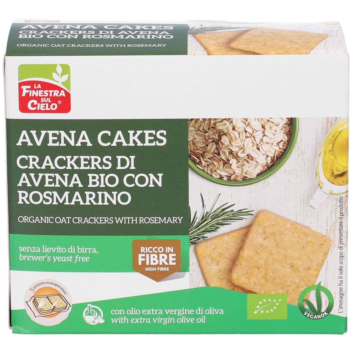Fsc Avenacakes Crackers Di Avena Con Rosmarino Bio Vegan Senza Lievito Di Birra Con Olio Extravergine Di Oliva 250 G