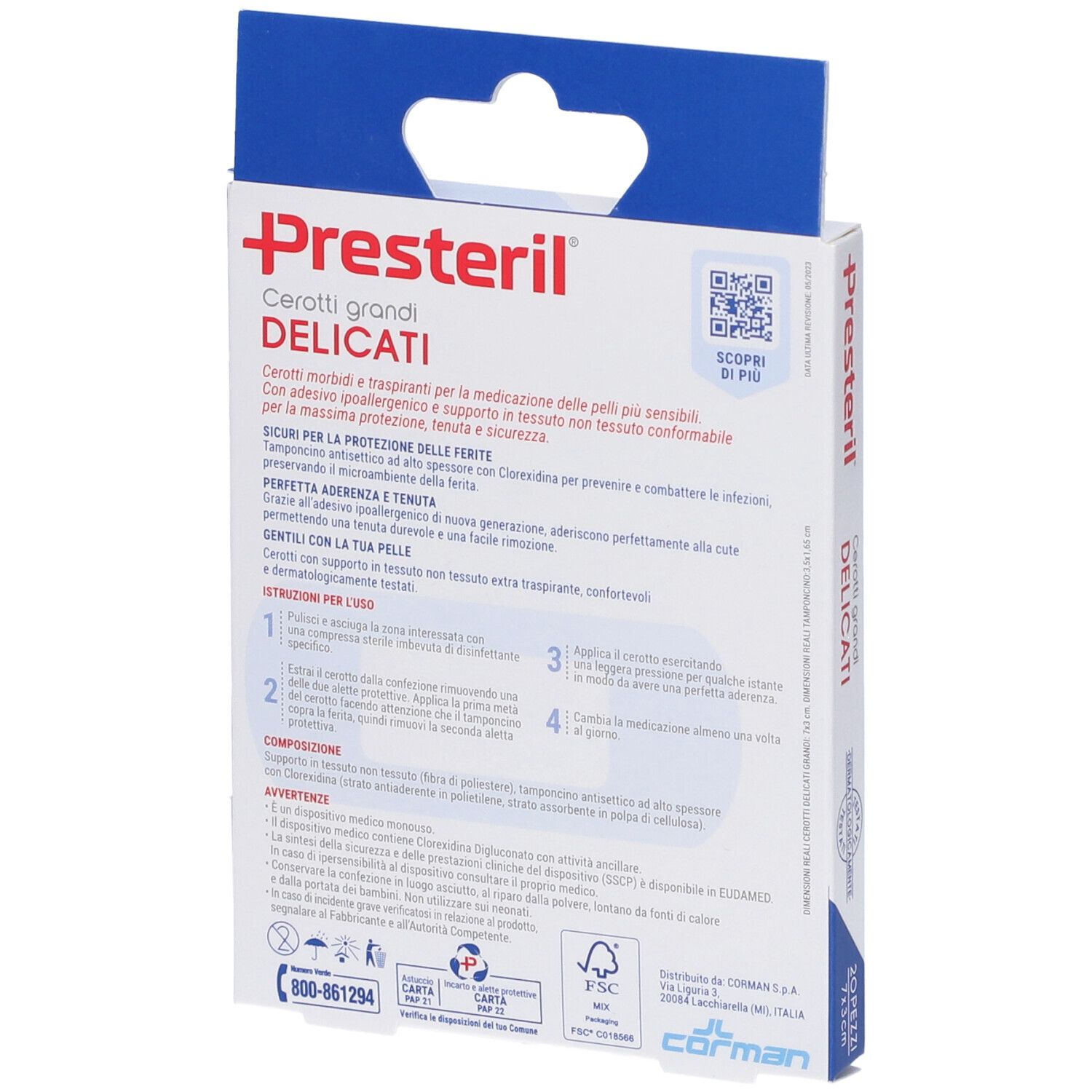 MediPresteril® Cerotti Grandi delicati 7 cm x 3 cm