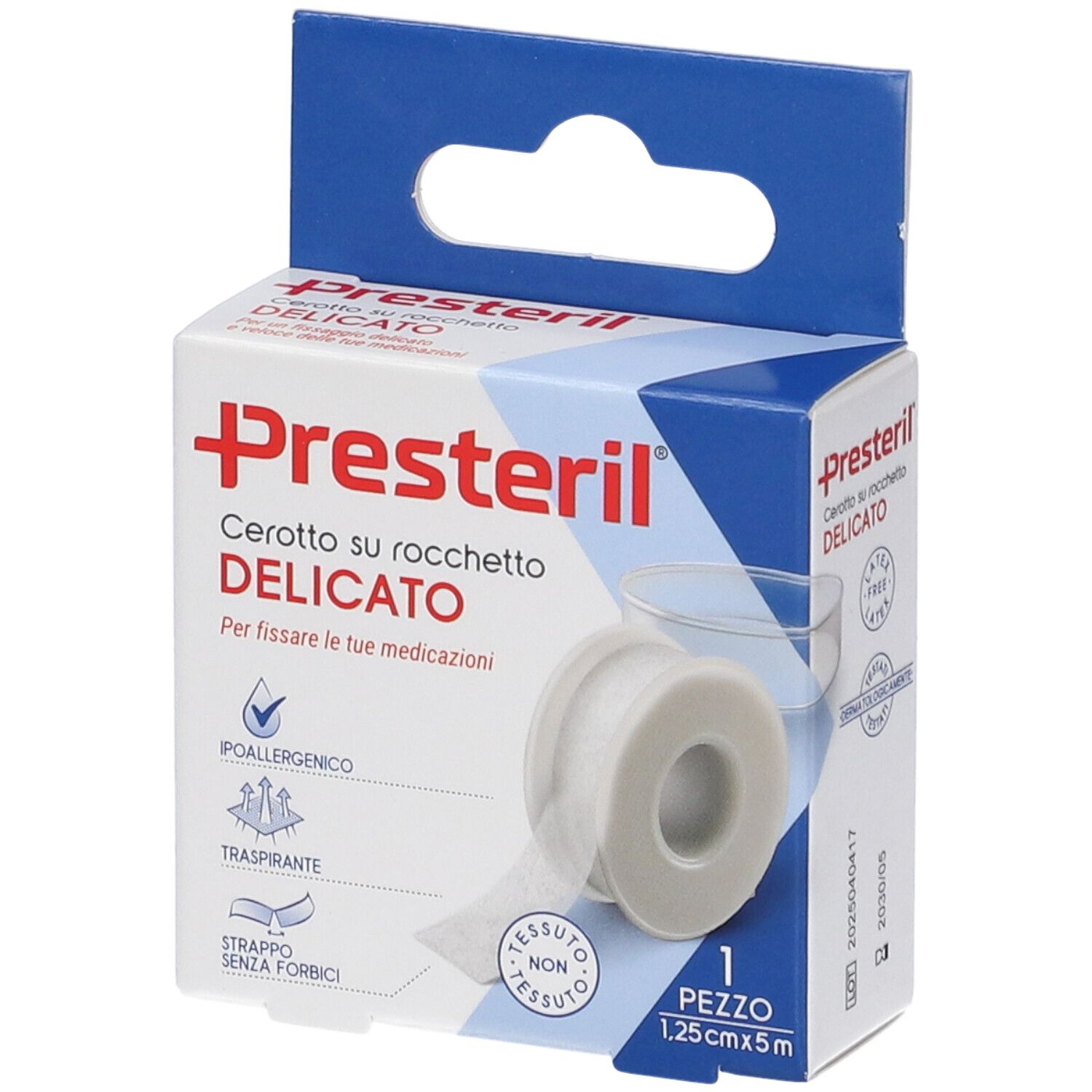 Presteril Cerotto su Rocchetto in TNT Delicato 1,25cm x 5m