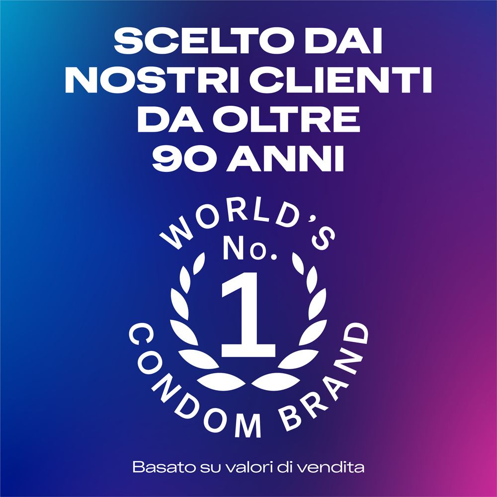Informazioni prodotto: vestibilità, lubrificazione con 5% benzocaina, spessore medio.