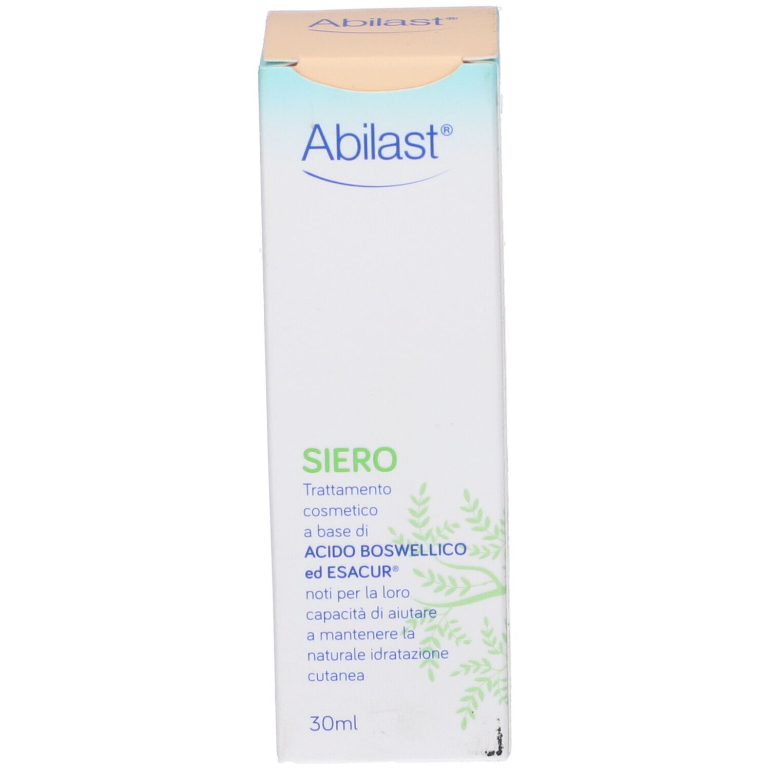 Confezione di Abilast Siero Antiage. Scritta: Siero, 30ml.