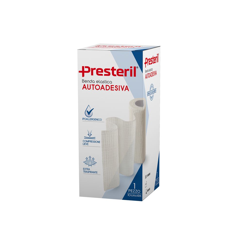 PRESTERIL Benda elastica autoadesiva 10 cm x 4 m tesi