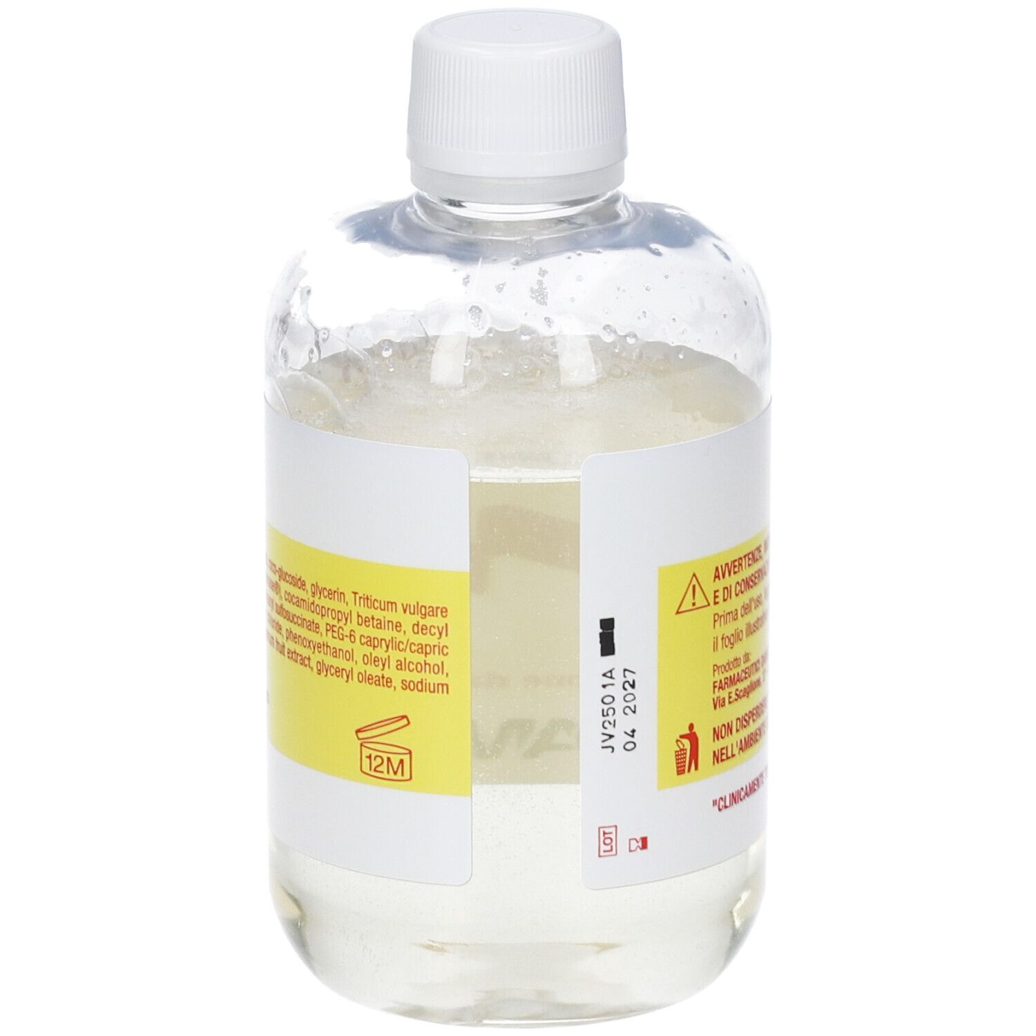 Flacone trasparente con liquido. Scritto: Jalma Over, Detergente Intimo, pH neutro. Contiene ingredienti.