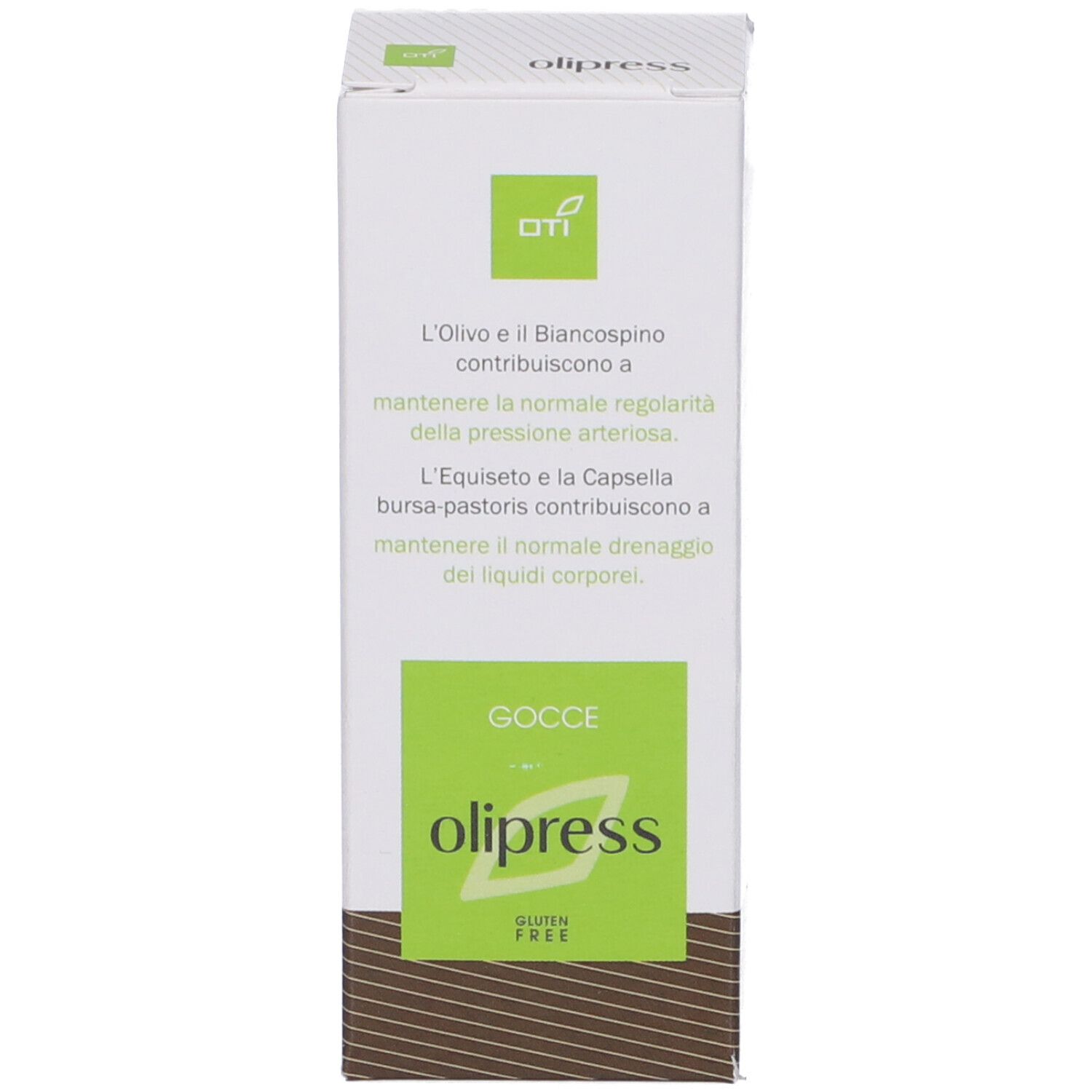 Scatola bianca con logo verde e nome del prodotto. Testo sugli ingredienti e i loro effetti.