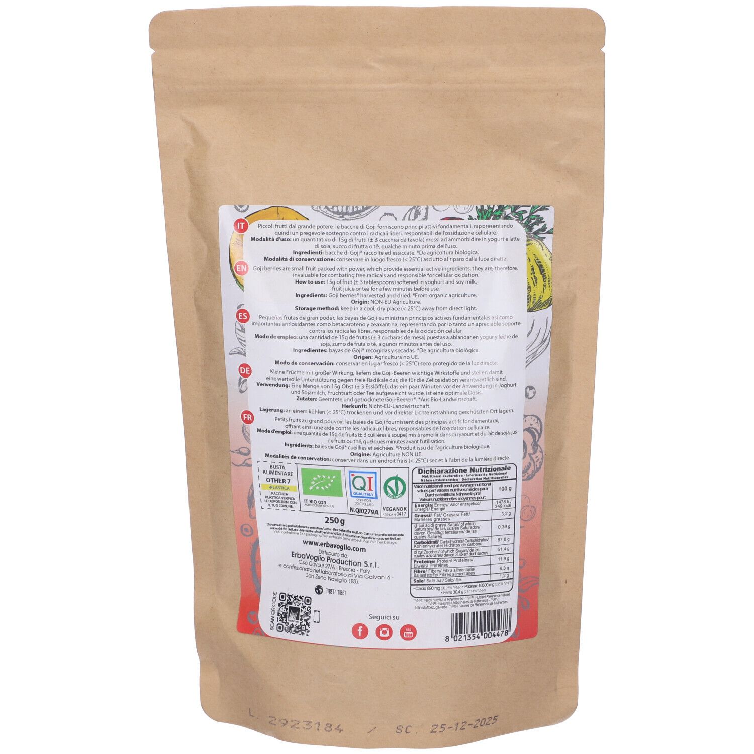 Goji Bacche Biologiche 250 G