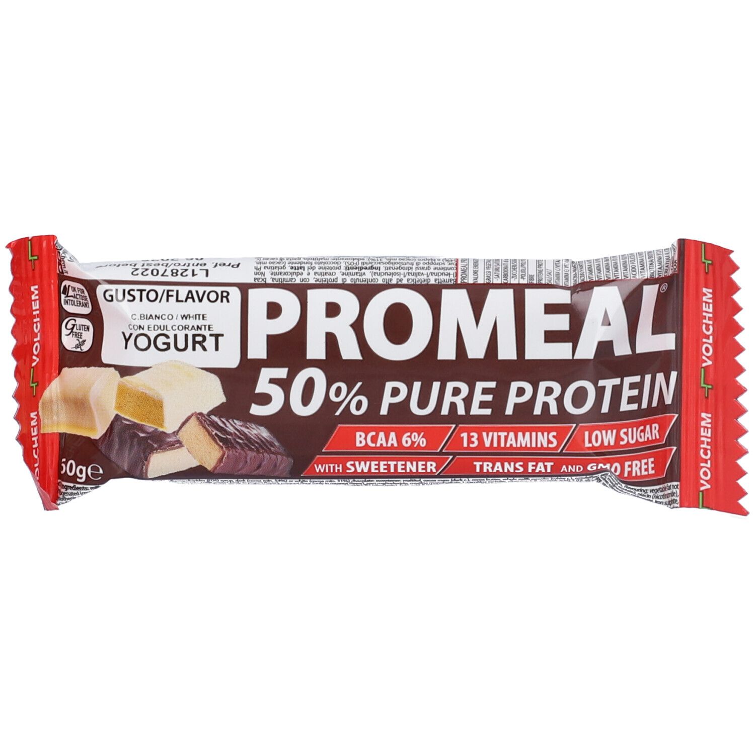VOLCHEM Promeal Pure Protein 50% Barretta Gusto Cioccolato Bianco e Yogurt
