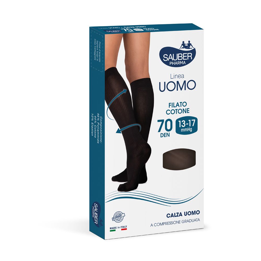 Calza Uomo Cotone 70 Denari  Grande Nero